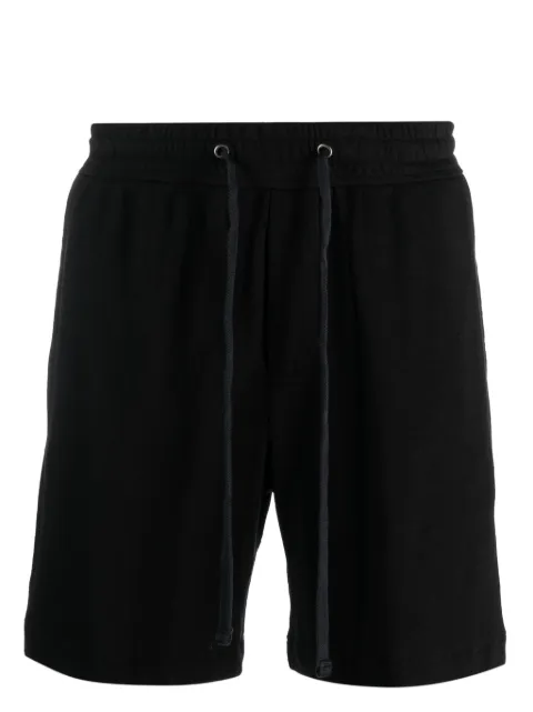 James Perse mélange-effect cotton track shorts Black MXA4192