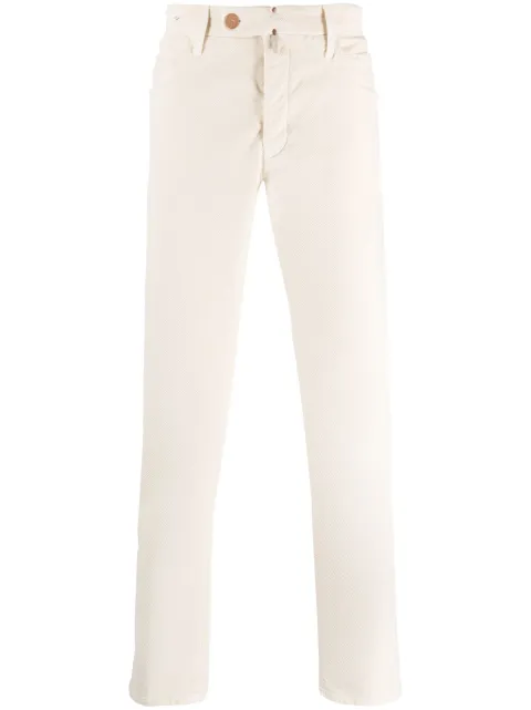 Incotex cotton slim-cut trousers Neutrals BDPX0001SLIM02984