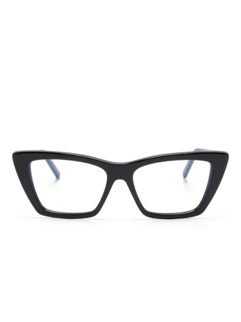 Saint Laurent Eyewear logo-engraved cat-eye frame glasses Black SL276MICA