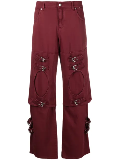 Blumarine buckle-detail boyfriend jeans Red A344J046A
