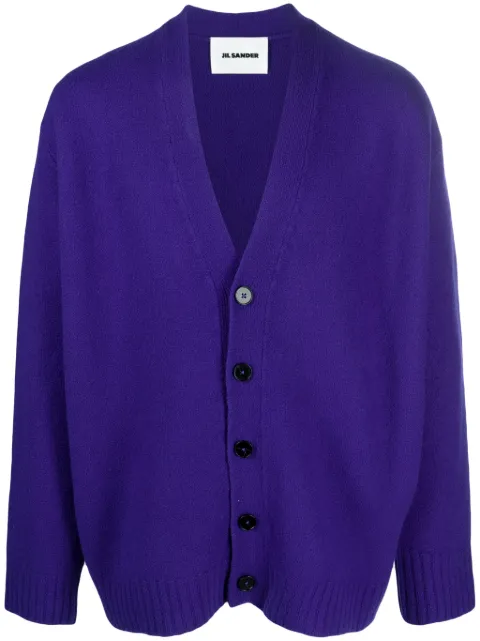 Jil Sander V-neck brushed wool cardigan Purple J22HP0005J14506