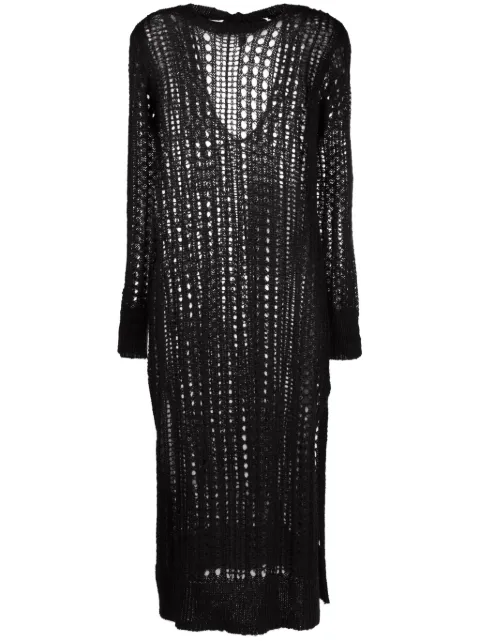 GANNI open-knit mohair-blend dress Blue K2005