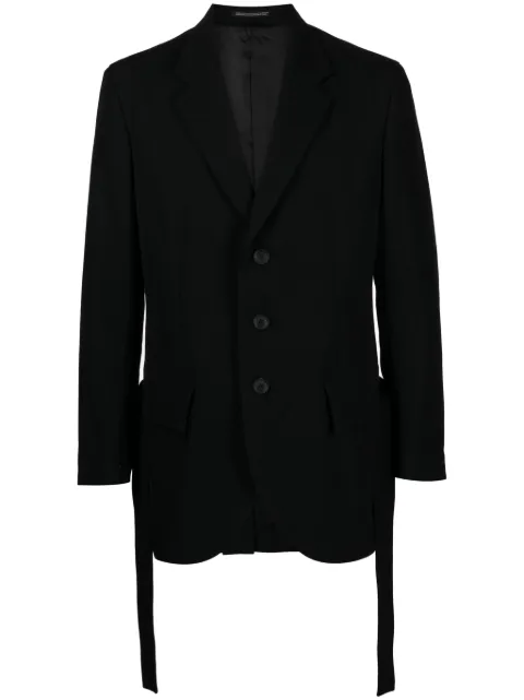 Yohji Yamamoto Army Gabardine pleated blazer Black HJJ08101
