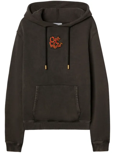 Off-White 2024 Lunar New Year Arrows cotton hoodie Black OMBB097G23FLE0011025