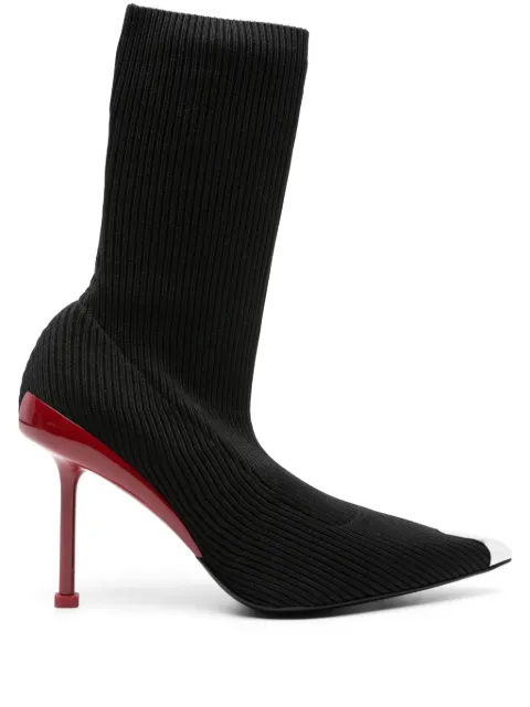 Alexander McQueen Slash Knit 90mm ankle boots Black 768095W4X81
