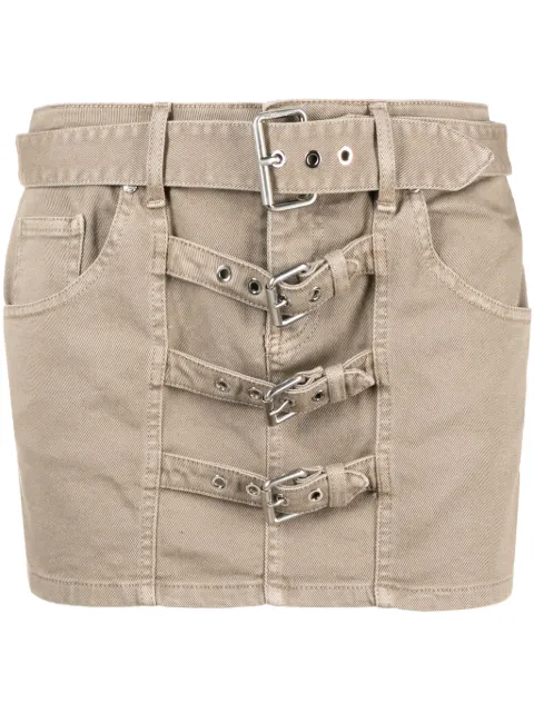 Blumarine buckle-embellished denim miniskirt Green A344J051A