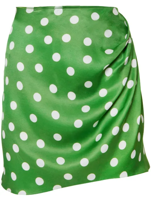 Carolina Herrera polka-dot print ruched skirt Green R2411N306FLO