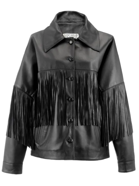 DANCASSAB Taylor fringe-detailing jacket Black DCAT21MTAYNEGFL