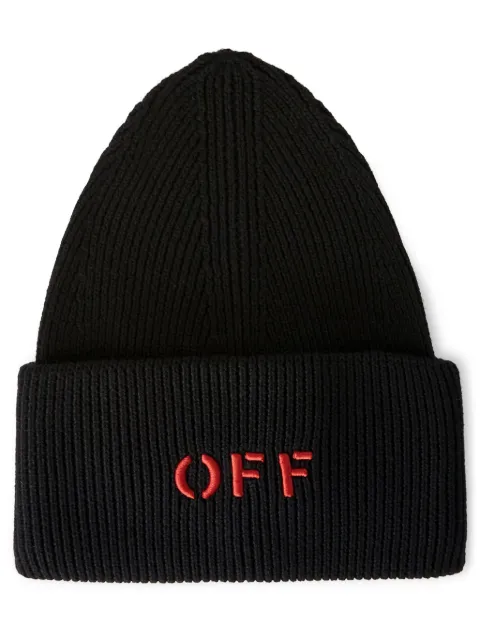 Off-White 2024 Lunar New Year logo-embroidered beanie Black OMLC030G23KNI0011025