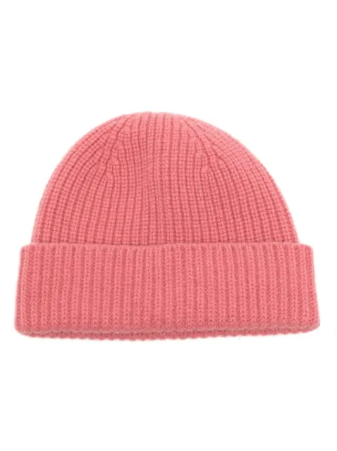 Pringle of Scotland ribbed-knit turn-up brim beanie Pink PAR461