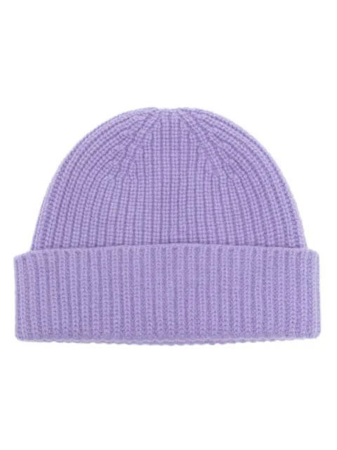 Pringle of Scotland ribbed-knit turn-up brim beanie Purple PAR461