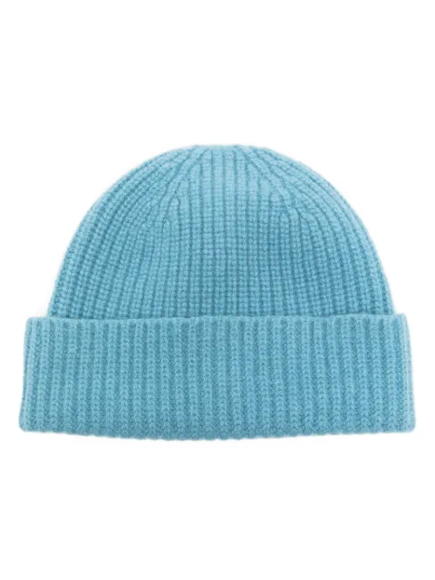 Pringle of Scotland ribbed-knit turn-up brim beanie Blue PAR461