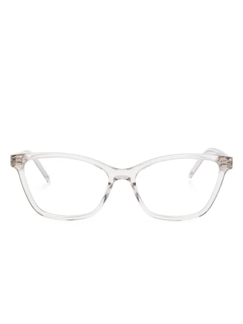 Saint Laurent Eyewear transparent rectangle-frame glasses Neutrals SLM128