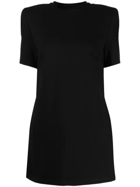 AREA crystal-embellished slit T-shirt dress Black 2304D47184