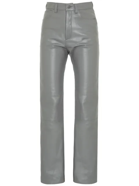 DANCASSAB Ruth leather straight trousers Grey DCFW23MRUTGRIPI