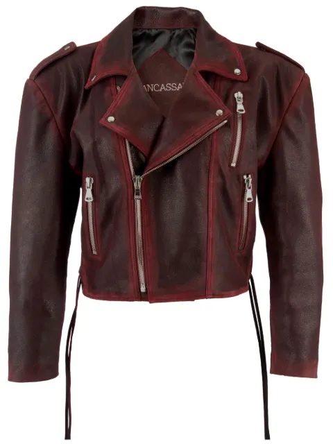 DANCASSAB Calista leather jacket Red DCPF23MCALVINPI