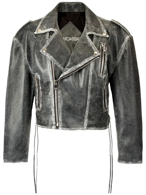 DANCASSAB Calista leather jacket Grey DCPF23MCALNEGPI