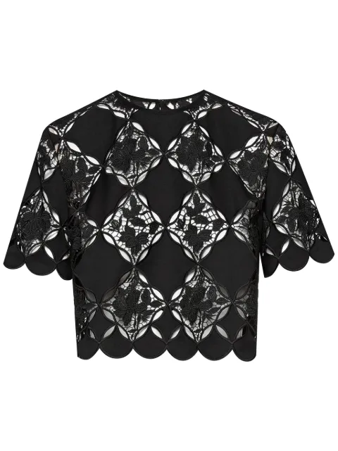 Oscar de la Renta Gardenia guipure blouse Black 24RN724GGEBLK