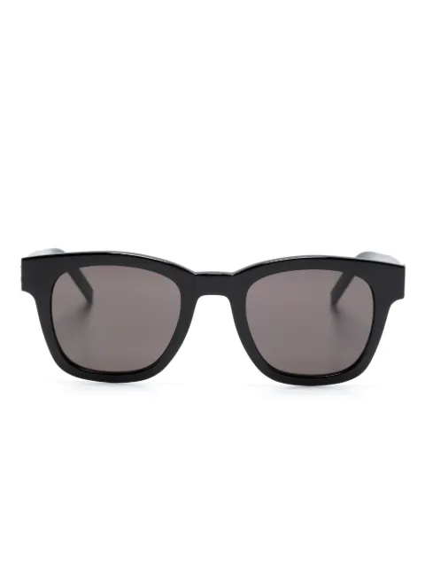Saint Laurent Eyewear YSL-plaque square-frame sunglasses Black SLM124