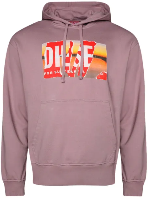 Diesel S-Macs logo-print hoodie Purple A112580EJAAS