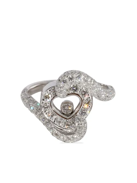 Chopard Pre-Owned 18kt white gold Happy Diamond Heart diamond ring Silver 124365