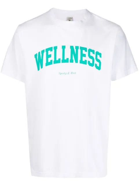 Sporty & Rich Ivy slogan-print cotton T-shirt White TSAW2338WH
