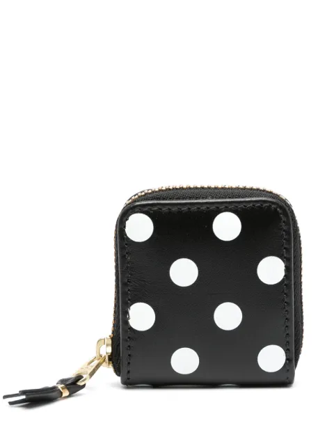 Comme Des Garçons Wallet bold-dot pattern leather wallet Black SA4100PD
