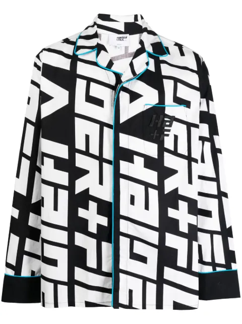 Haider Ackermann monogram-print cotton shirt Black 42PF23SR01320733
