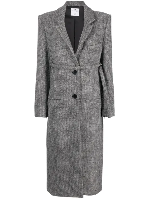 Courrèges strap-detail tailored coat Black 323CMA100WO0056