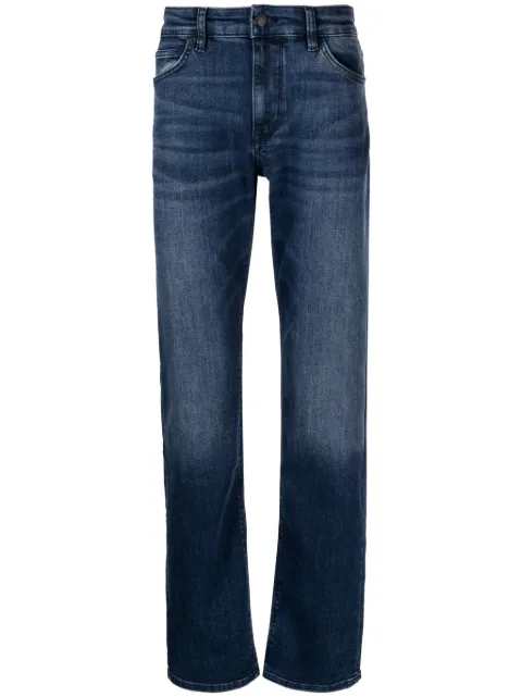BOSS logo-patch straight-leg jeans Blue 50502792