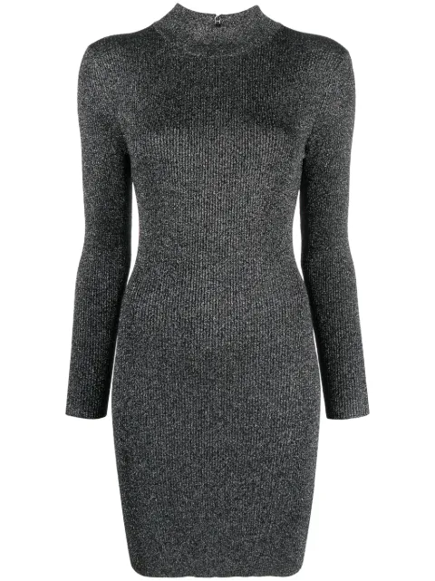 Michael Michael Kors ribbed-knit lurex dress Black MH381ZMAFB