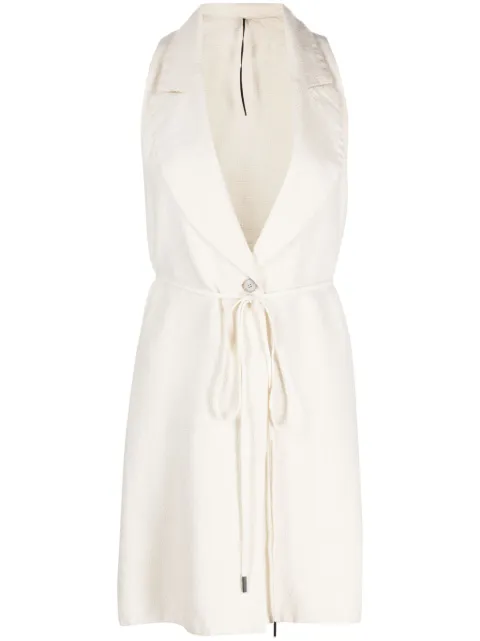 Masnada front-tie buttoned waistcoat White 7523