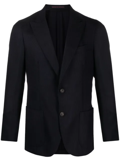 Bagnoli Sartoria Napoli single-breasted virgin wool blazer Blue BAJPAR2TS20TANGU057