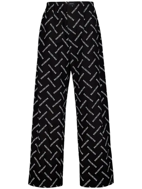 Balenciaga logo-print cotton trousers Black 658883TPLA41070
