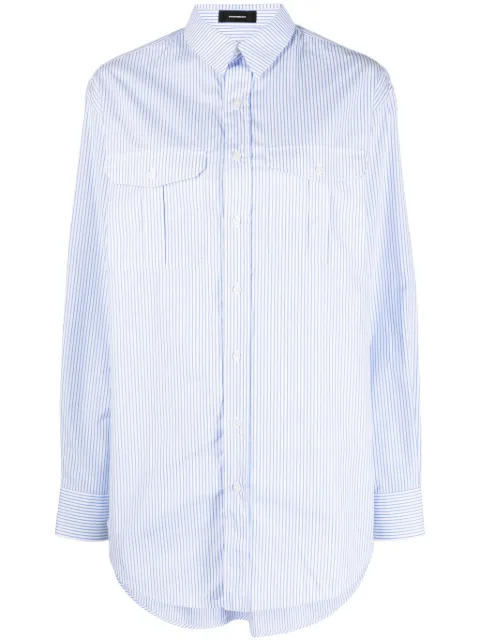 WARDROBE.NYC striped cotton shirtdress Blue W5031PC