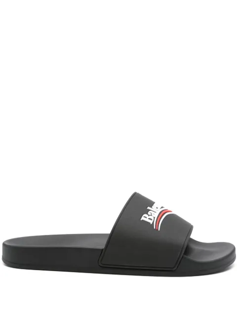 Balenciaga logo-embossed pool slides Black 776818W1S801096