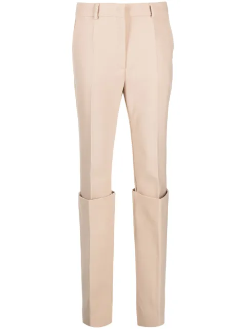 Sportmax layered tapered-leg trousers Brown 2321360336600