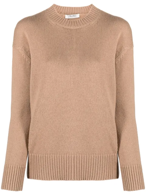 'S Max Mara round-neck wool-blend jumper Brown 2393661033600