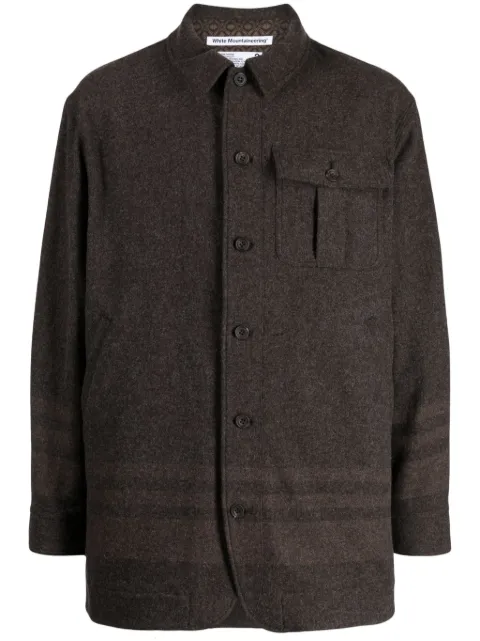 White Mountaineering classic-collar button-up jacket Grey WM2373104BROWN
