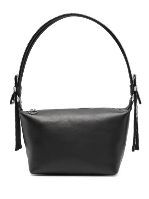 Kara crystal-strap leather tote bag Black HB3722119