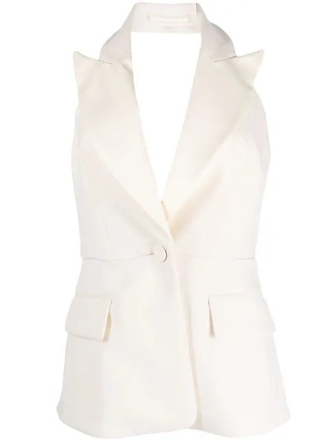 Max Mara suit style virgin wool top Neutrals 2312860137600