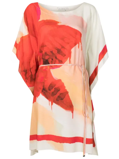 Lenny Niemeyer painterly-print kaftan minidress Orange 16163EAV24