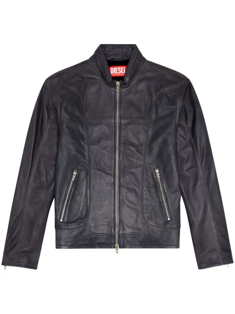 Diesel L-Krix leather biker jacket Black A129940IMAZ