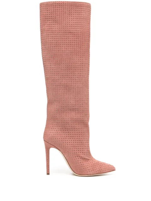 Paris Texas Holly 105mm embellished suede boots Pink PX1029XSACHDARKPHARD