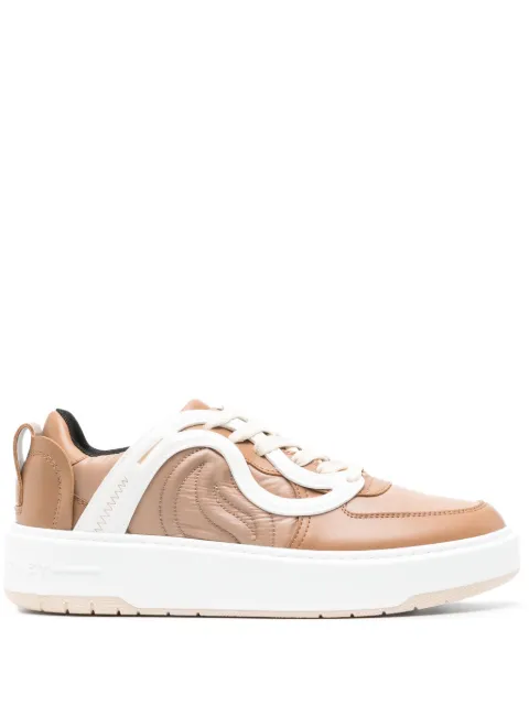 Stella McCartney S-Wave 1 faux-leather sneakers Brown 810286E149