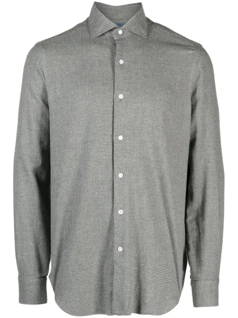 Barba check-print cotton shirt Grey 6013