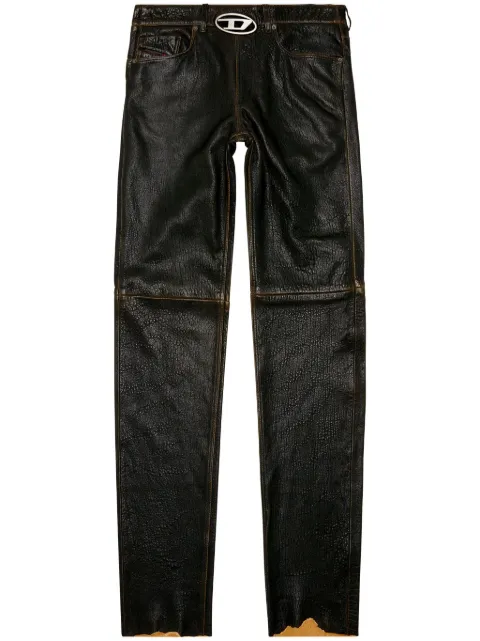 Diesel P-Kooman leather trousers Black A121720CHAL