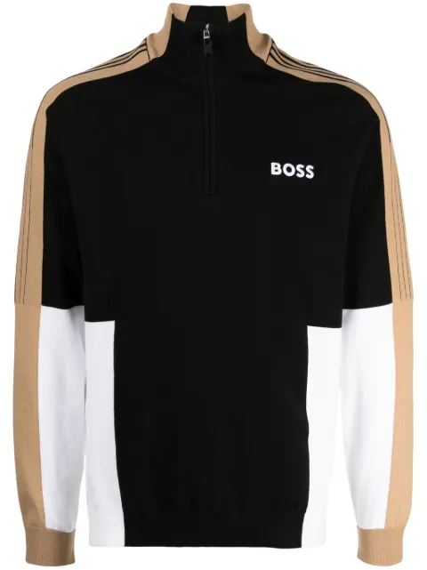 BOSS Zolkar colour-block sweatshirt Black 50493769