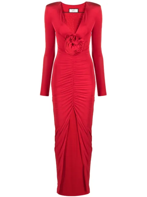 NISSA floral-detailing maxi dress Red RS14498