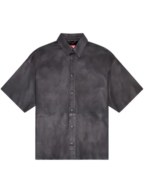 Diesel S-EMIN-LTH leather shirt Black A130990CLAQ